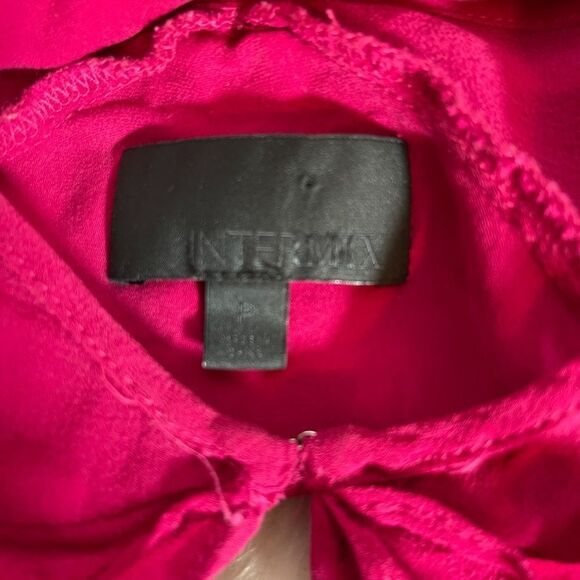 Intermix Fuschia Pink Sheer Ruffled Blouse Sz S - Picture 5 of 6